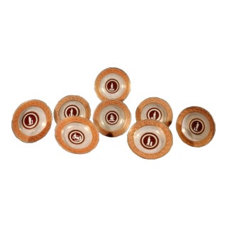 Regency Coalport Porcelain Neo-Classical Set of Eight Soup Plates For Sale