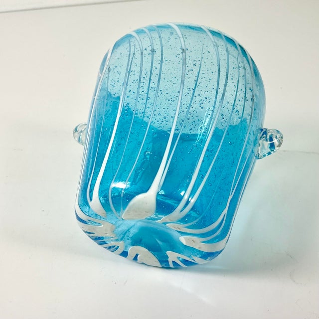 1960s Italian Hollywood Regency Pablo Venini Murano Glass Ice Bucket With Petite Bubbles For Sale - Image 12 of 13