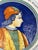Ceramic decorative plate with profile of man of nobility. Ruffle edge. Hand-painted “dipinto a mano” in Italy. 10.5"...