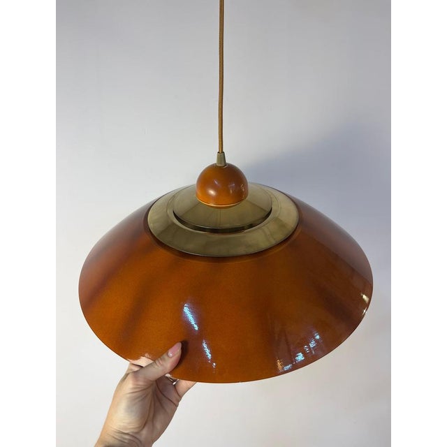 Hanging Lamp in Brass, Belgium For Sale - Image 10 of 11