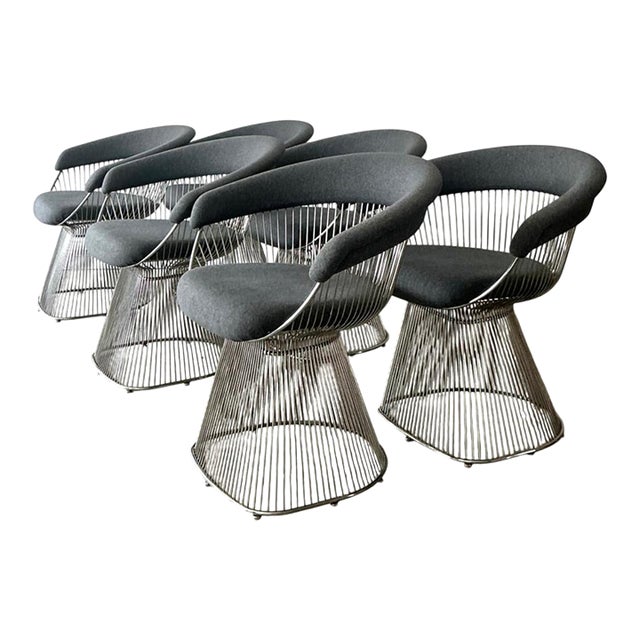 Vintage Platner Style Wire Dining Chairs - Set of 6 For Sale