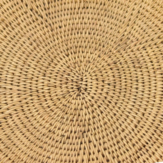 Handwoven Makenge flat wedding basket handmade by the Mbundu women within Zambia. These baskets are traditionally made...