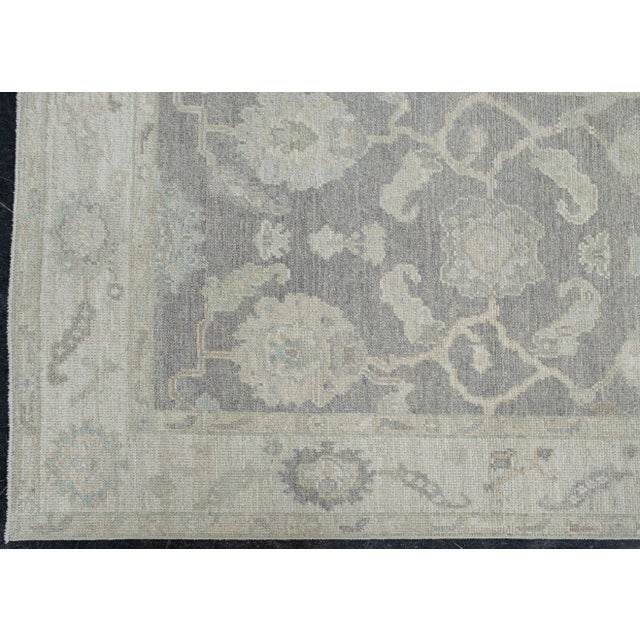 Early 21st Century Turkish Oushak Rug Gray & Sage Handwoven Wool Rug 3'11" X 6'3" For Sale - Image 5 of 9
