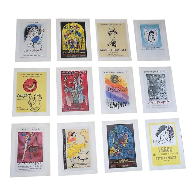 Vintage Mid 20th C. Marc Chagall Poster Lithographs - Set of 12 For Sale
