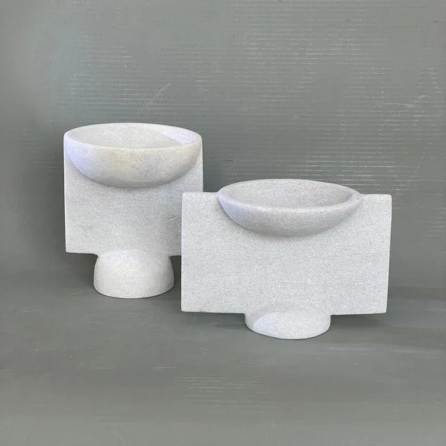 Hand Carved Marble Vase by Tom Von Kaenel For Sale - Image 4 of 6