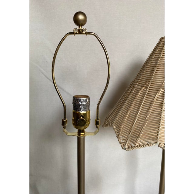 Lillian August Parasol Natural Wicker Rattan Table Lamps, Pair Chairish