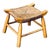 Mid-Century French Country Ash Wood & Rush Saddle Seat Footstool Petite Low Stool For Sale