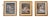 Triptych of Nudes, 1890s-1910s, Gouaches, Framed, Set of 3 For Sale