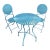 Mid-Century Modern Francois Carr Attributed Powder Blue Starburst Patio Bistro Set - 3 Pieces For Sale