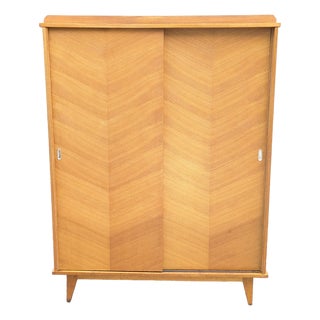 Vintage Wardrobe with Sliding Doors, France, 1950 For Sale