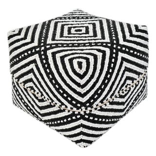 Vintage Black & White Bamboo Beaded Box Medium For Sale