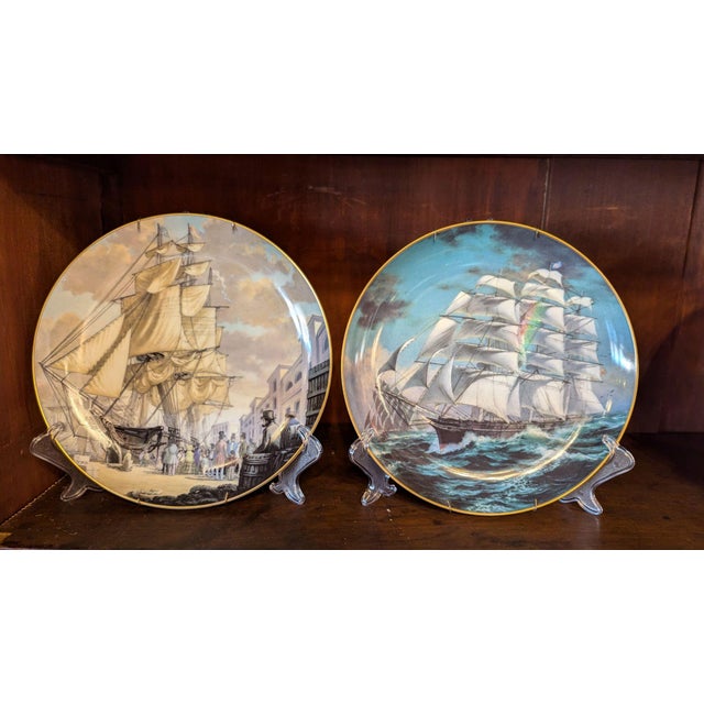 Set of 12 Franklin Porcelain Clipper Ship Plates, 1981 For Sale - Image 6 of 10