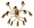 Flat Vintage Ceiling Chandelier with Bicolor Metal Frame from Tz-Leuchten, 1980s For Sale