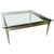 Square Steel Brass French Directoire Style Coffee Table Attributed John Vesey For Sale - Image 9 of 11