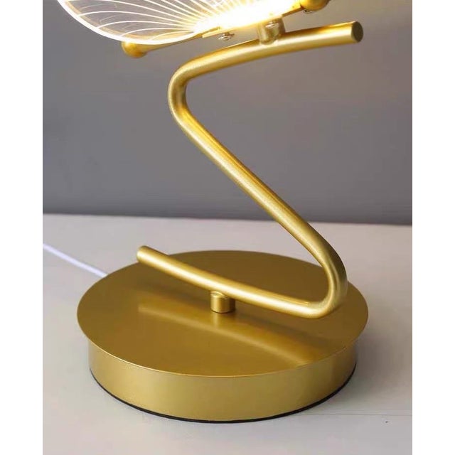 Metal Butterfly-Shaped Led Art Table Lamp For Sale - Image 7 of 7