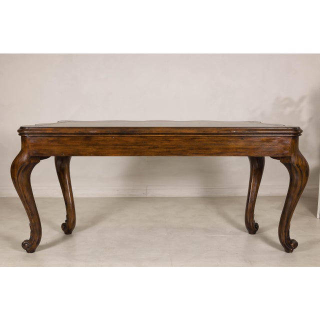Late 20th Century Marge Carson Walnut Serpentine Console Table with Cabriole Legs For Sale - Image 10 of 18