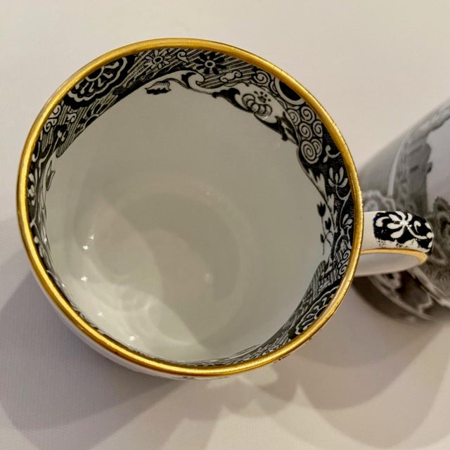 1960s Spode Black Italian Espresso Cup & Saucer Set- 4 Pieces For Sale - Image 5 of 9