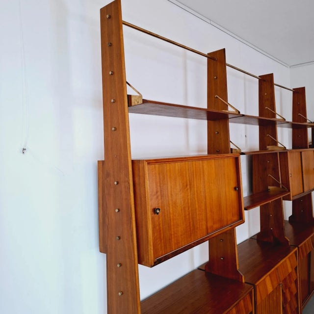 Mid-Century Modern Vintage Italian Bookcase, 1950s For Sale - Image 3 of 11