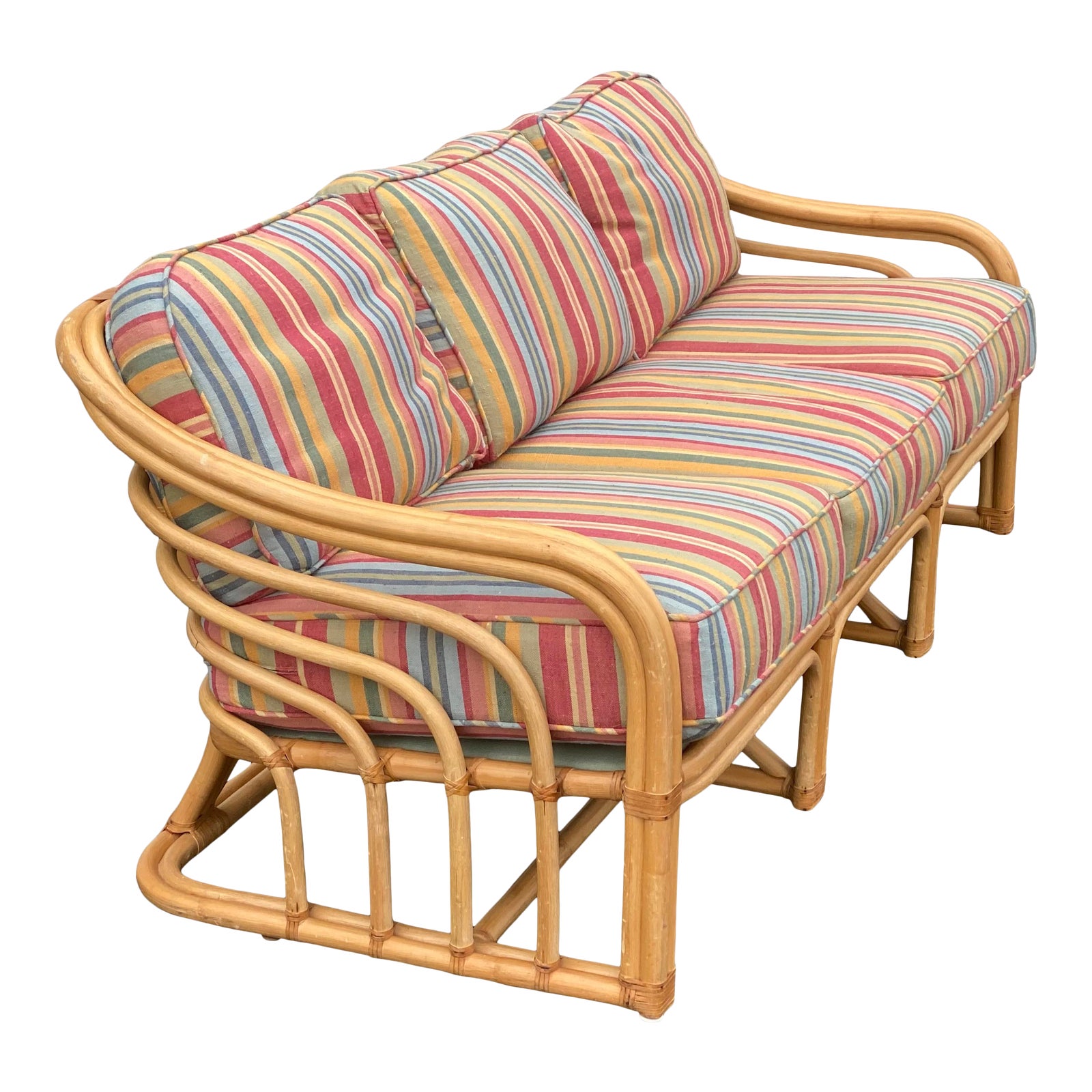 Brown Jordan Striped Sofa Chairish