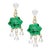 12Ct Carved Emerald & 5 Ct Rose Diamond Dangling Post Earrings 22 Kt Yellow Gold For Sale - Image 15 of 18