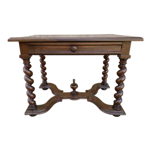 18th Century Walnut Table / Desk with Twisted Legs