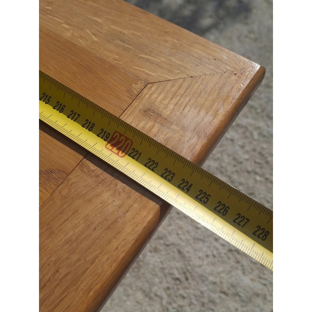 Brown French Reconstruction Extendable Oak Table, 1950 For Sale - Image 8 of 17