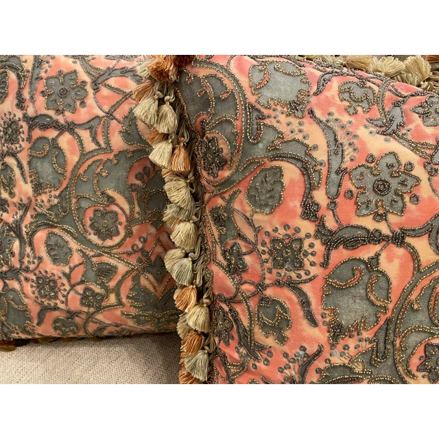 Fortuny Beaded Fortuny Pillows- Set of 2 For Sale - Image 4 of 9