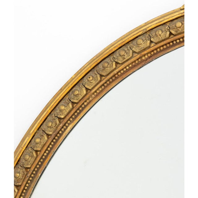 Neoclassical Style Giltwood Framed Oval Mirror For Sale - Image 4 of 5