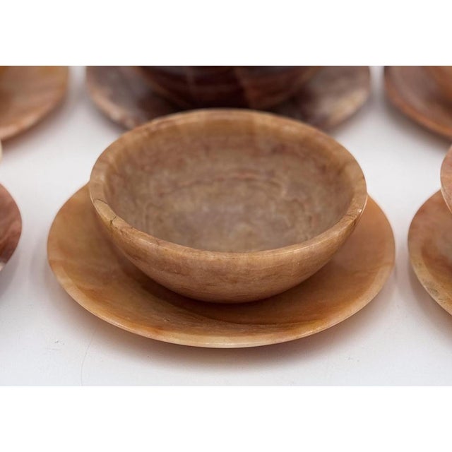 Vintage Egyptian Onyx Plate and Bowl, Set of 12 For Sale - Image 4 of 10