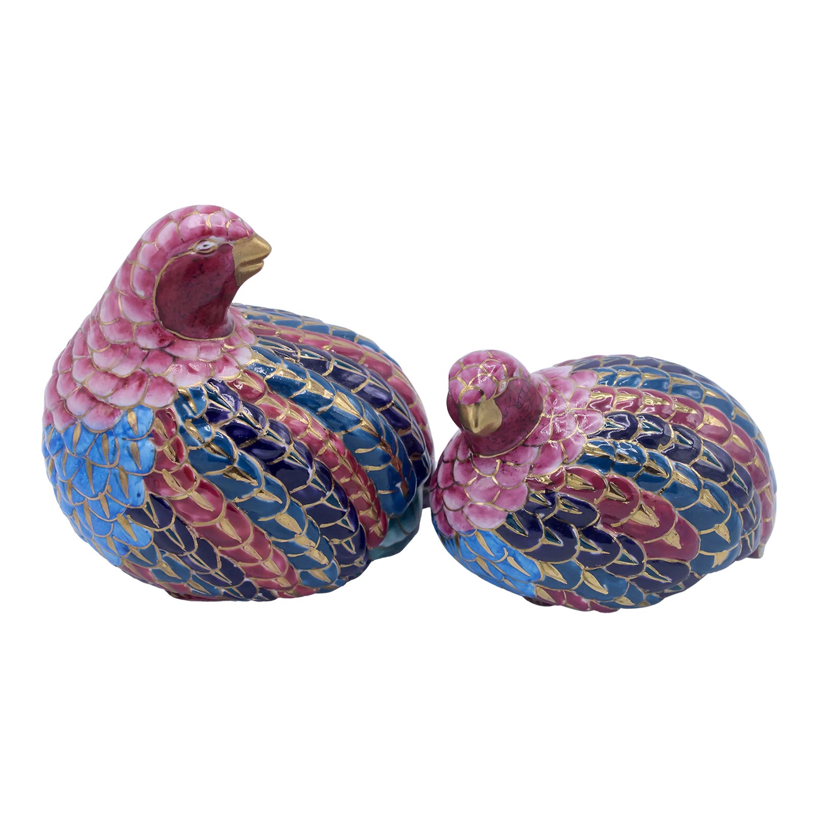 Vintage Mid Century Modern Ceramic Quail Duo | Chairish