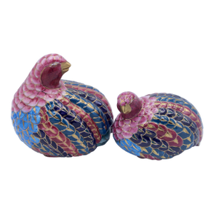 Vintage Mid Century Modern Ceramic Quail Duo