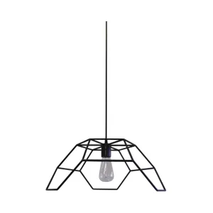 Bronze and Steel Hexa-Pyramid Pendant Light