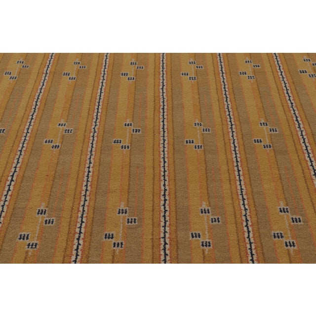 Rug & Kilim Rug & Kilim’s Scandinavian-Inspired Rug, “Marta Stripe” Design in Gold Tones For Sale - Image 4 of 8