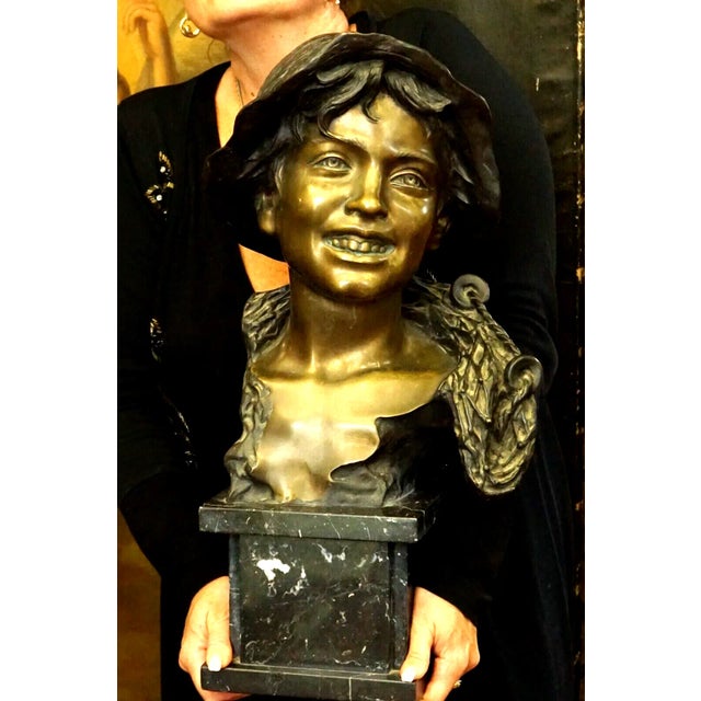 Bronze Bust Sculpture of a Young Fisherman by Vincenzo Cinque, Italy For Sale - Image 9 of 18