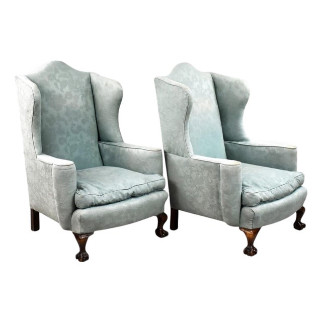 Antique Wing Back Armchairs, 1920, Set of 2 For Sale