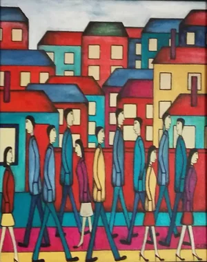 Modern Life' Contemporary Figurative Oil Painting by Christopher Barrow 2016