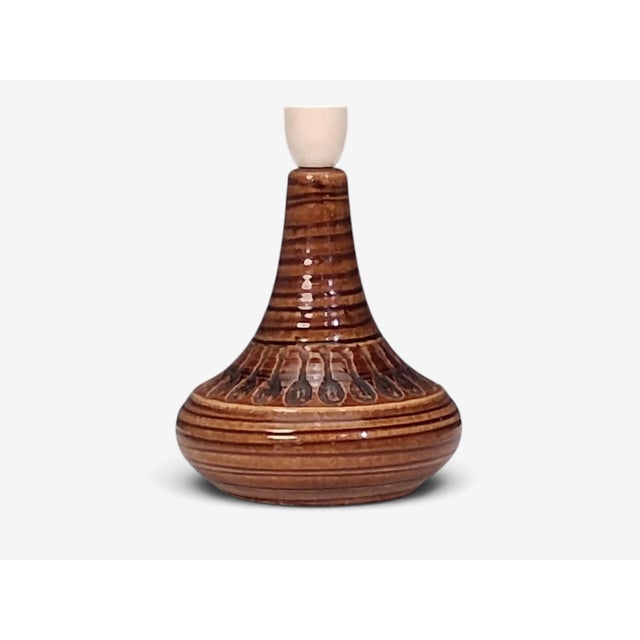 1960s 1960s Mid-Century Modern Arne Finne Nielsen, Table Lamp, Brown Glazed Stoneware For Sale - Image 5 of 10
