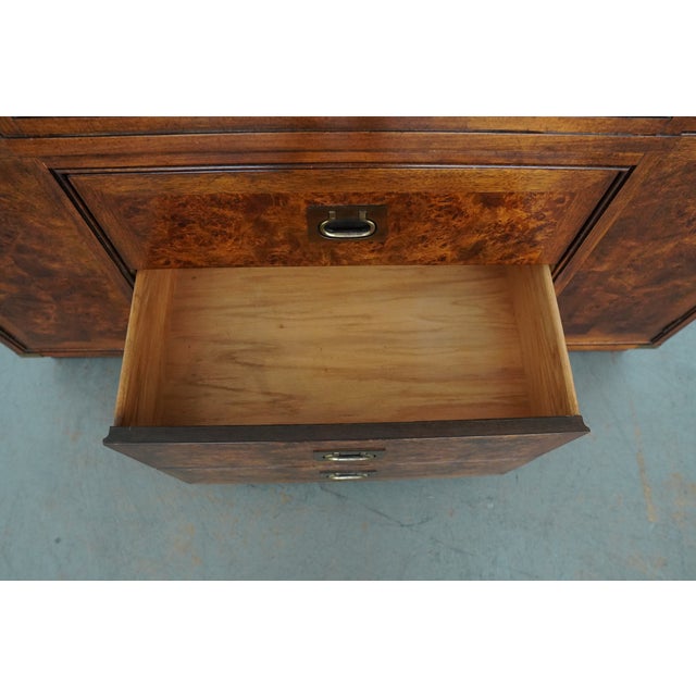 Vintage Hickory Manufacturing Company Burl Wood Cabinet For Sale - Image 10 of 18