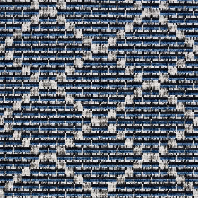 Contemporary Schumacher x Stephanie Seal Brown Berg Epingle Fabric in Indigo For Sale - Image 3 of 5
