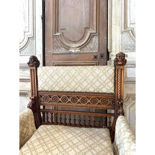 Renaissance Castle Armchairs, France, 1880, Set of 2 For Sale - Image 5 of 13