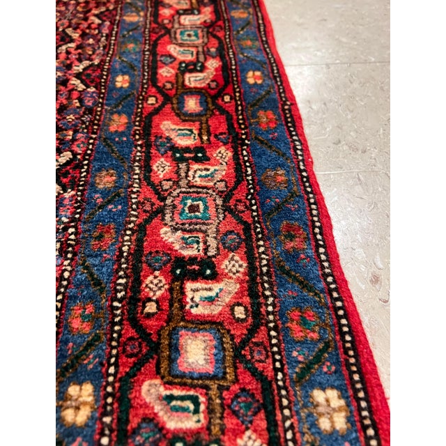 Antique Persian Tabriz Carpet, Wine Red, Ivory, Navy, Handmade Oriental Rug For Sale - Image 13 of 16
