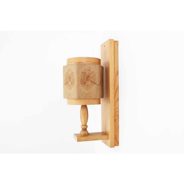 1970s Vintage Wall Lights in Pine by Leif Wikner, Sweden, 1970s, Set of 2 For Sale - Image 5 of 13