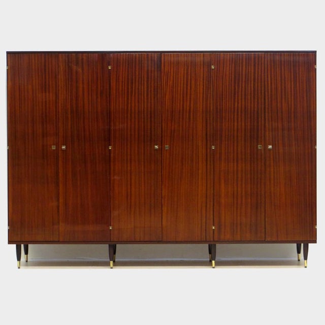 Large Mid-Century Modern Six-Door Wardrobe in Teak, 1960s For Sale - Image 6 of 6