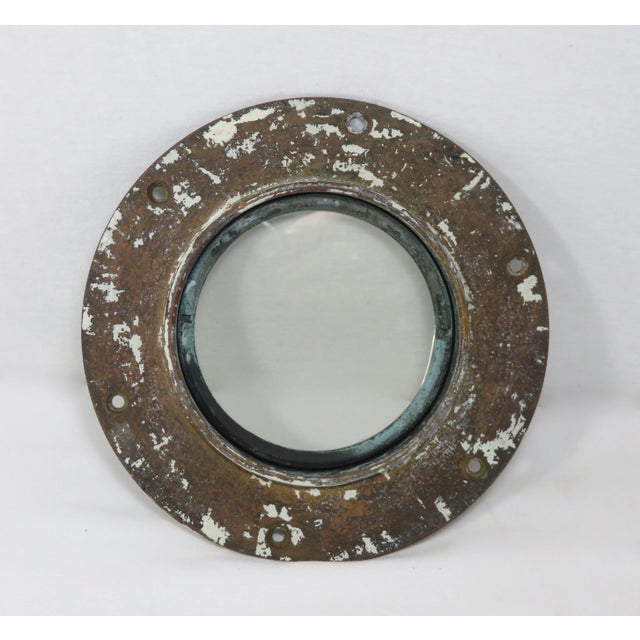 1910s Small Size Antique Brass Ships Porthole For Sale - Image 5 of 13