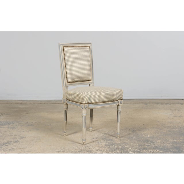 Set of Eight French Louis XVI Style Painted Dining Chairs, Early 20th C For Sale - Image 15 of 18