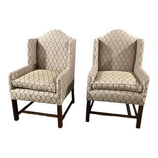 1970s Baker Furniture, Wing Chairs- a Pair For Sale