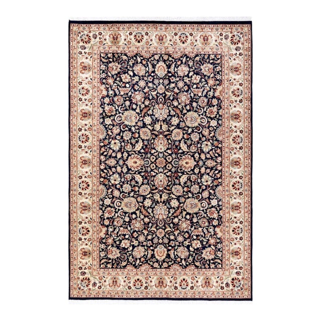 Blue Mogul, One-of-a-Kind Hand-Knotted Area Rug in Blue, 6' 2" x 9' 4" For Sale - Image 8 of 8