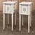 Late 20th Century Pair French Louis XVI Painted Side Tables ~ Nightstands With Carrara Marble For Sale - Image 14 of 18