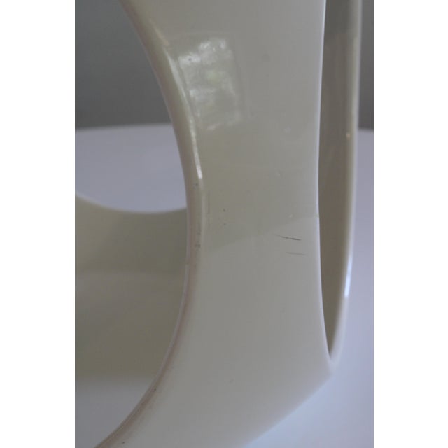 Antique White Vintage 60s 70s Space Age Fiberglass Side Table Stool Attributed to Luigi Colani For Sale - Image 8 of 11