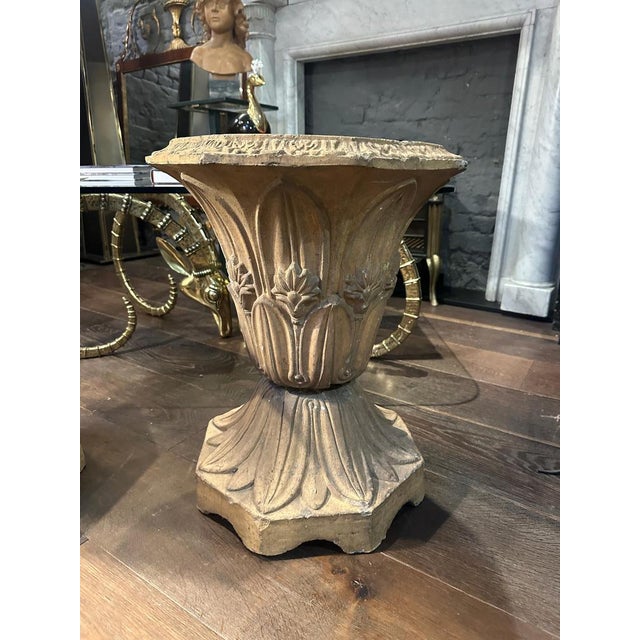 Antique Buff Terracotta English Urns, 1880, Set of 2 For Sale - Image 10 of 18